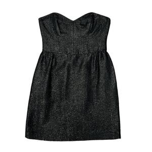 Milly Black Shimmer Strapless Mini Cocktail Dress Women’s Size 6